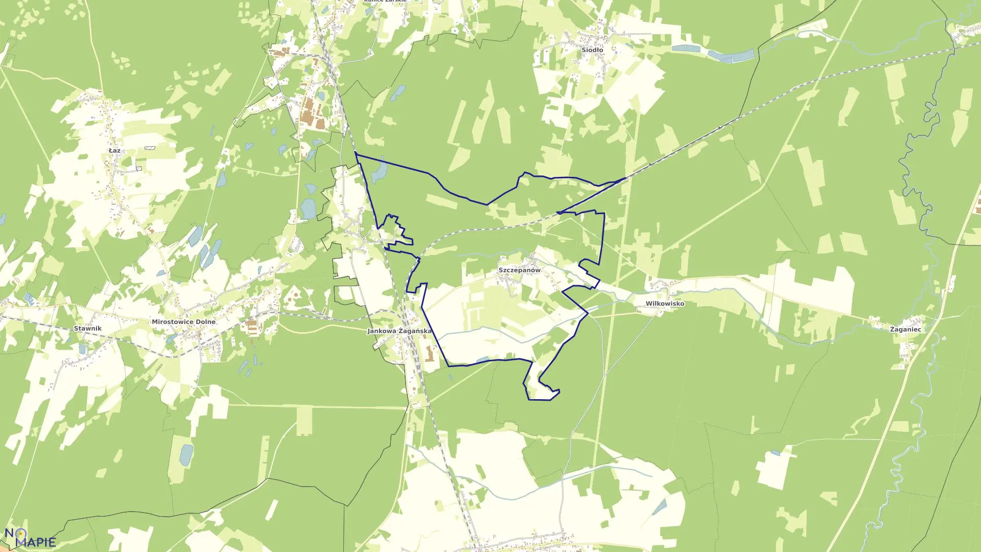 Mapa obrębu Szczepanów w gminie Iłowa